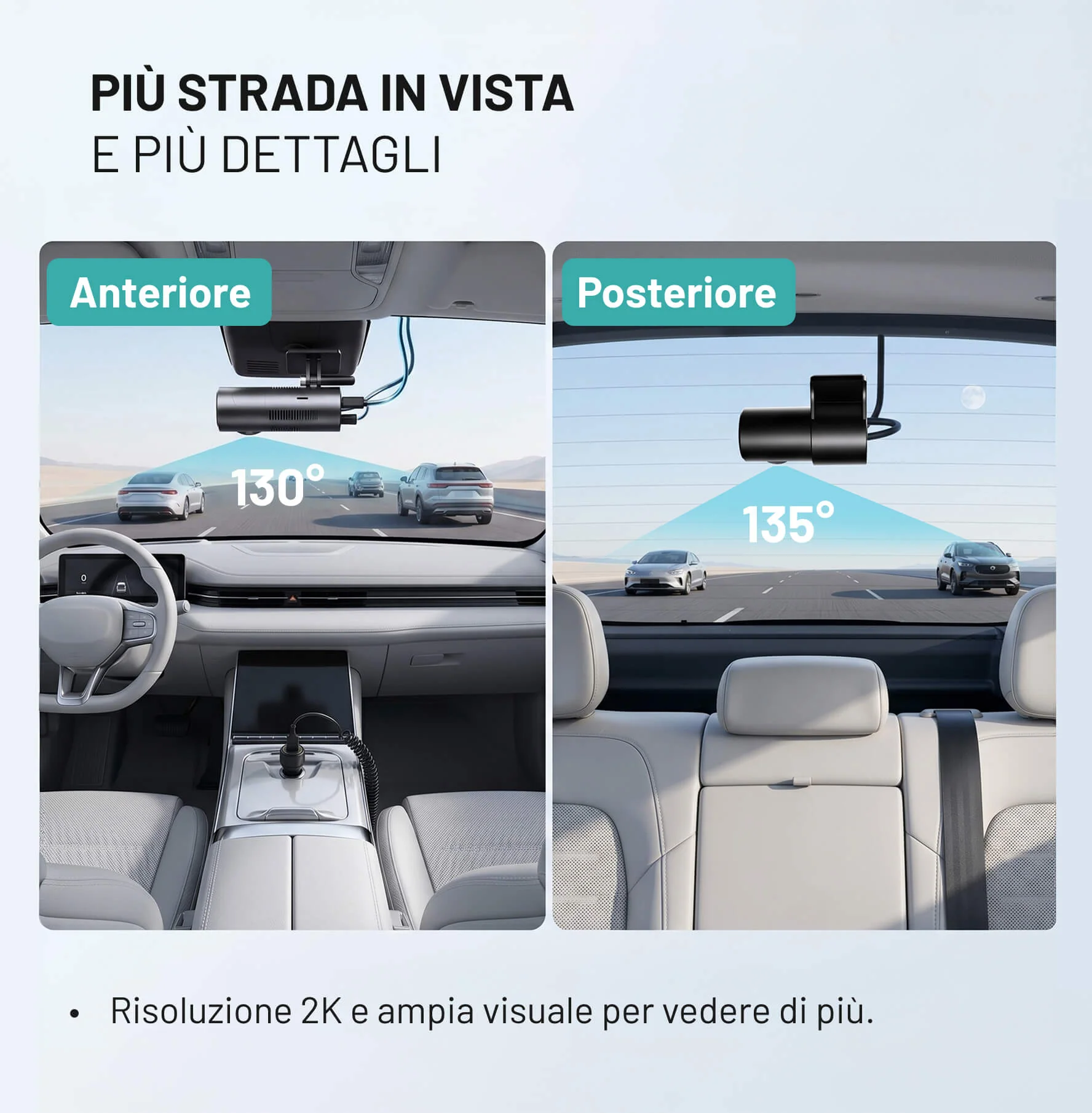 OttoSafe Cam 2 in 1 Dash Cam per Auto con CarPlay Wireless - Image 5