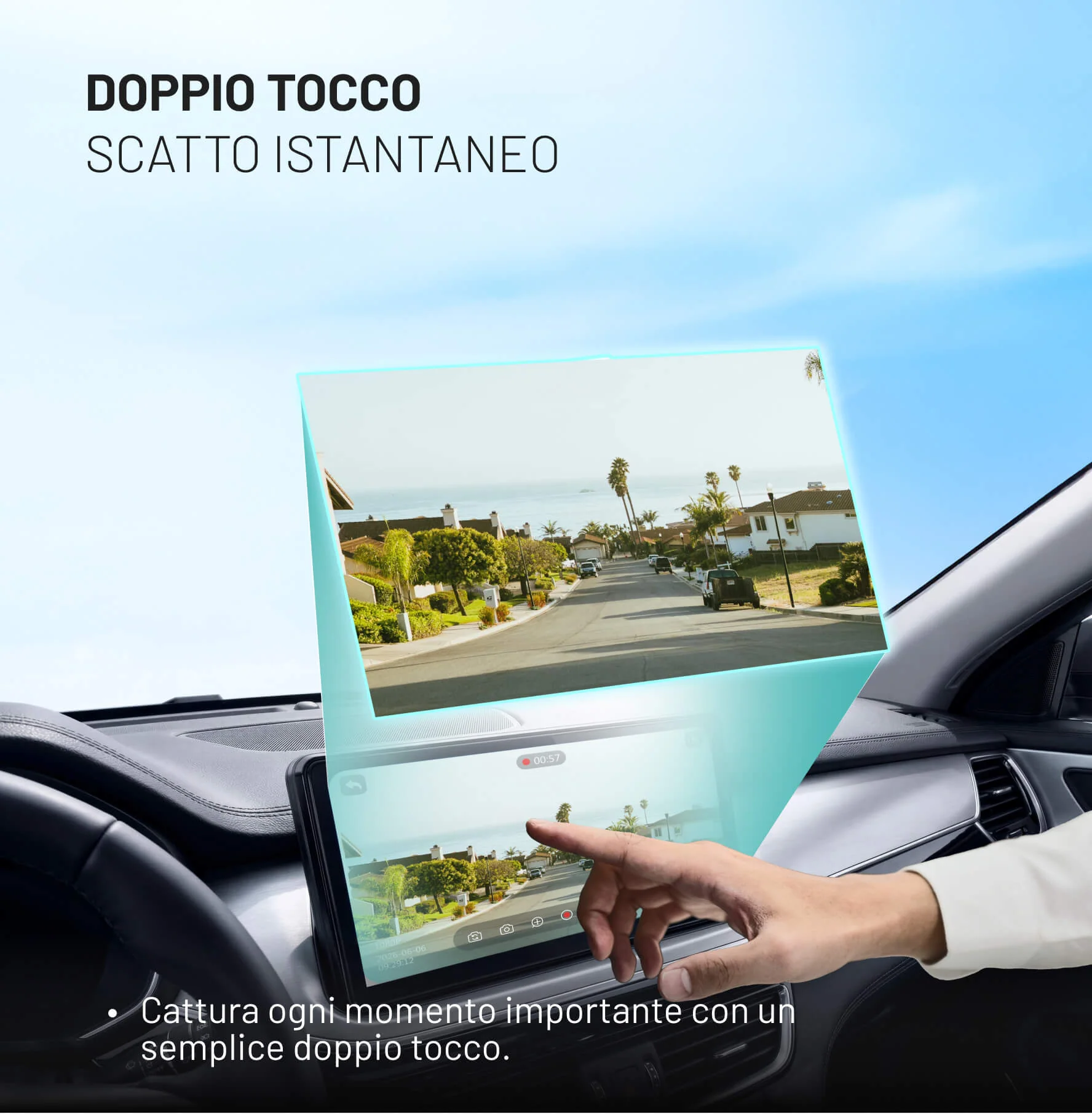 OttoSafe Cam 2 in 1 Dash Cam per Auto con CarPlay Wireless - Image 6