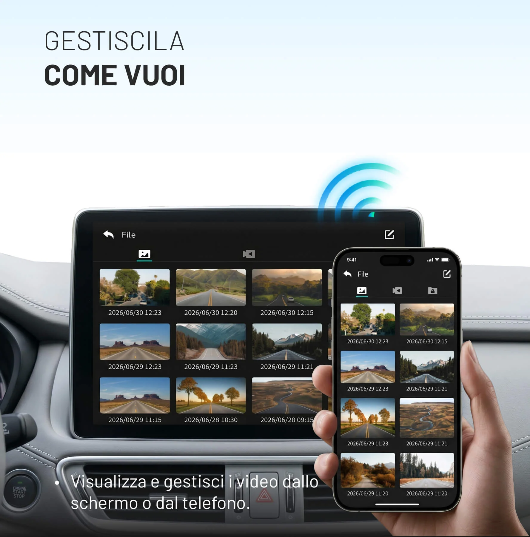 OttoSafe Cam 2 in 1 Dash Cam per Auto con CarPlay Wireless - Image 7