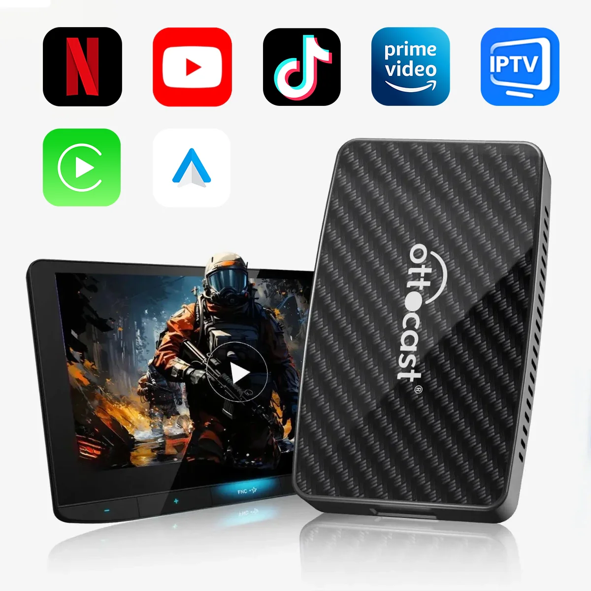 Play2Video Pro | Netflix, YouTube, Prime Video e Adattatore Wireless CarPlay Android Auto - Image 11